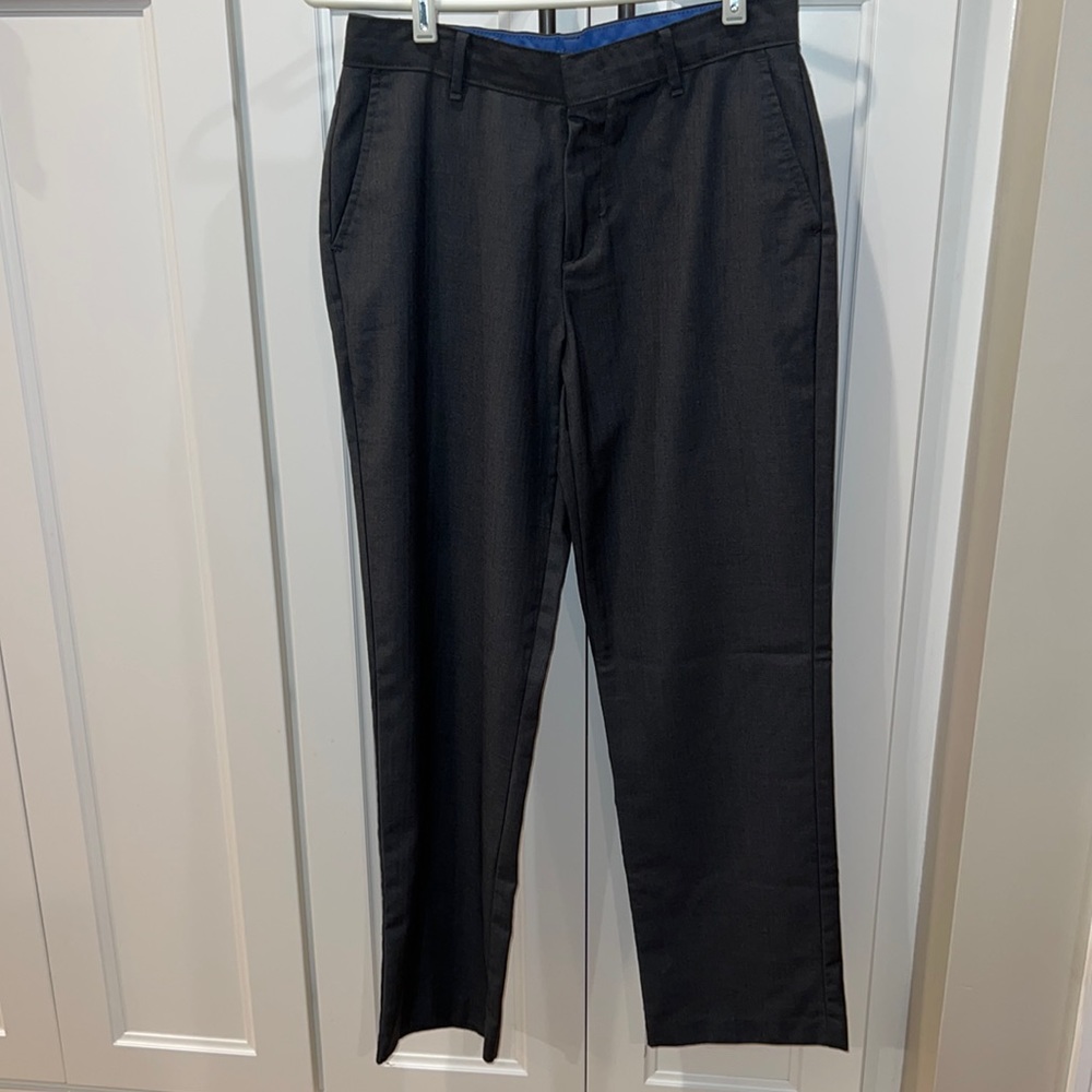 Izod 20 Regular Boys Dress Pants Charcoal Gray Herringbone Exc Cond